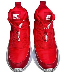 Sorel Out N About III Puffy Zip Boots Womens 8 Red Winter Casual Outdoors